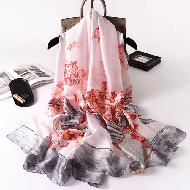 2022 Luxury Silk Scarf Brand Designer for women & girls