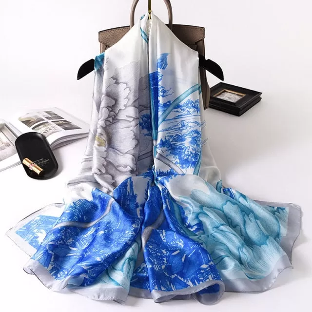 2022 Luxury Silk Scarf Brand Designer for women & girls