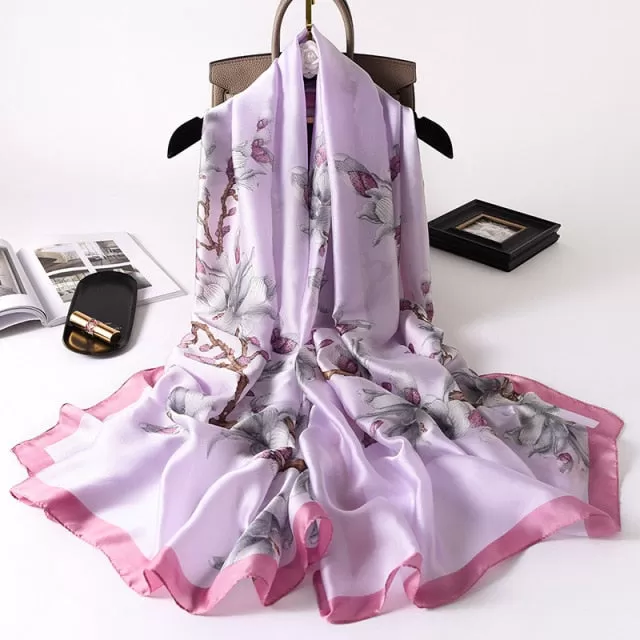 2022 Luxury Silk Scarf Brand Designer for women & girls