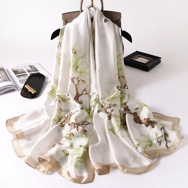 2022 Luxury Silk Scarf Brand Designer for women & girls