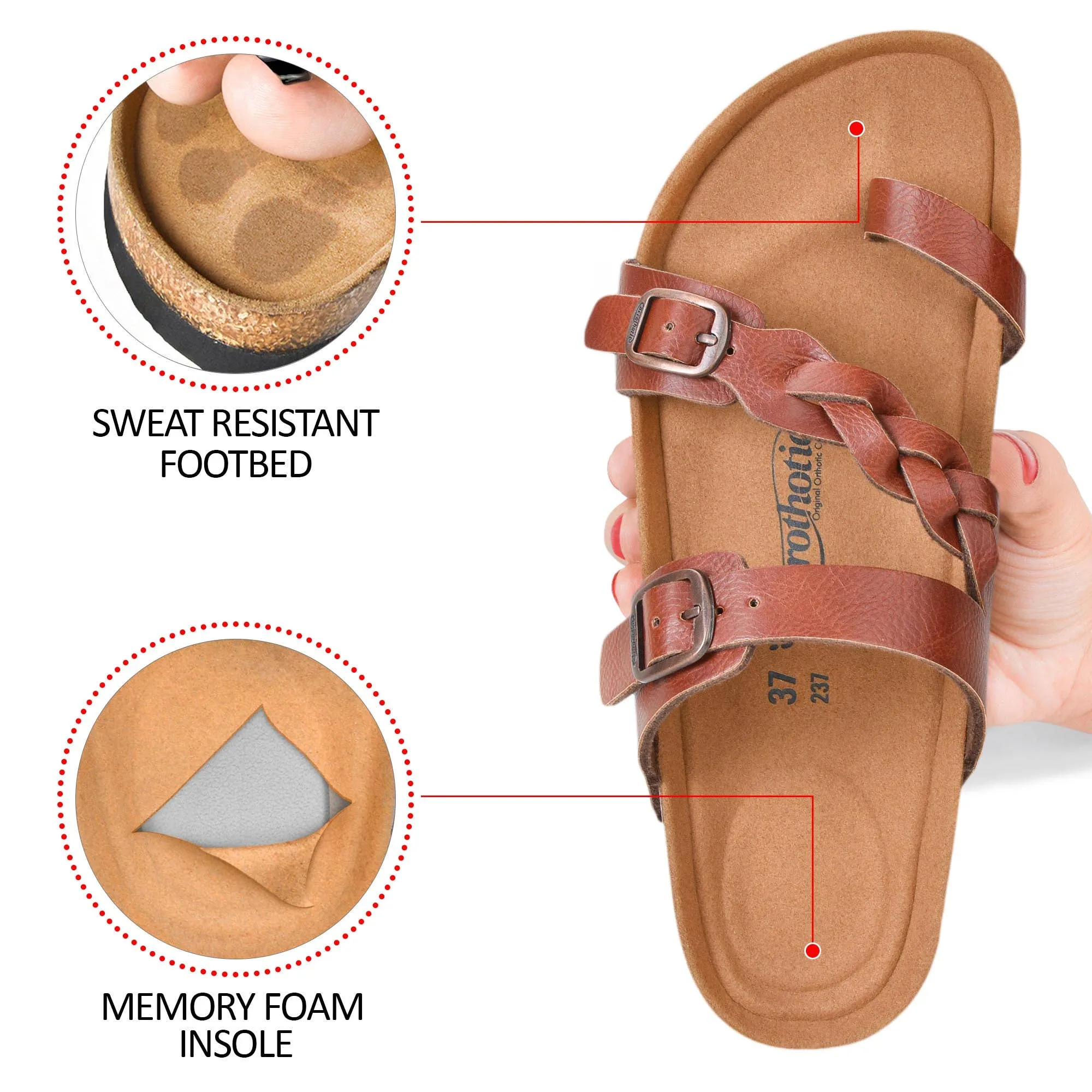 Aerothotic Seraph Comfort Slide Sandals in Tan