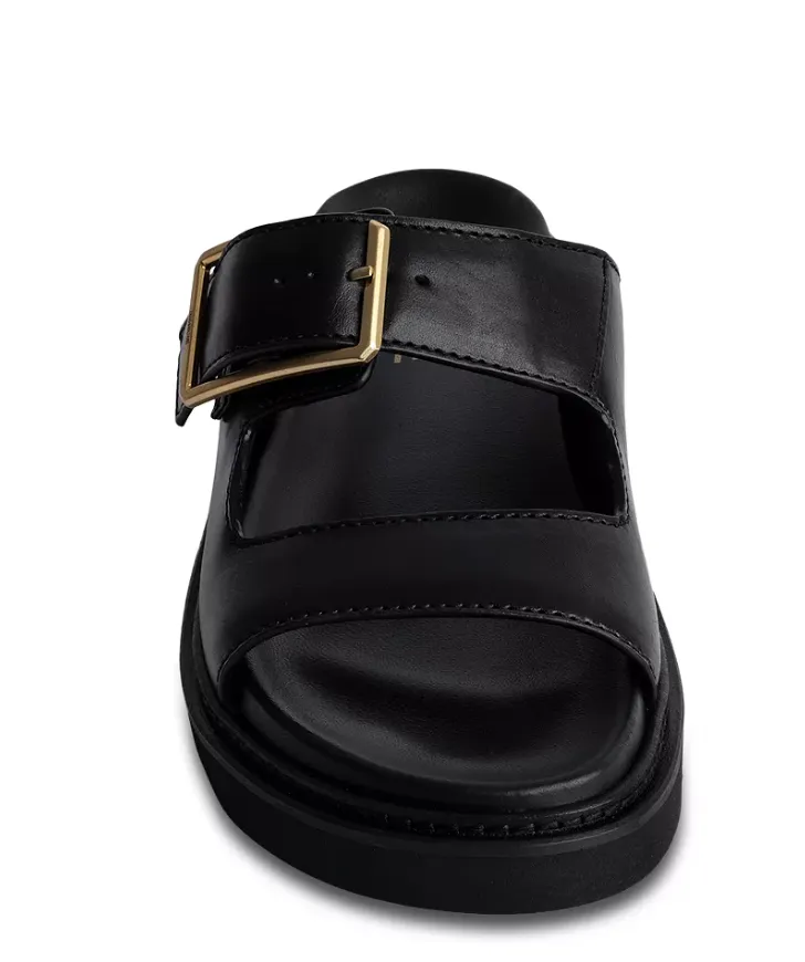 Alpha Cecilia Black Slide Sandals