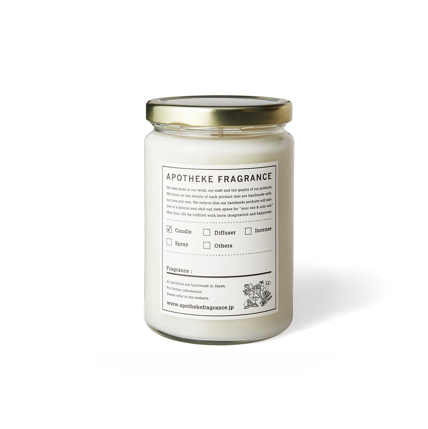 Apotheke Fragrance Glass Jar Candle 