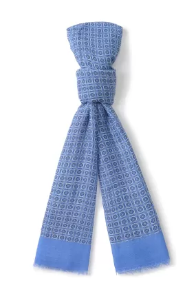 Azure Blue Medallion Scarf