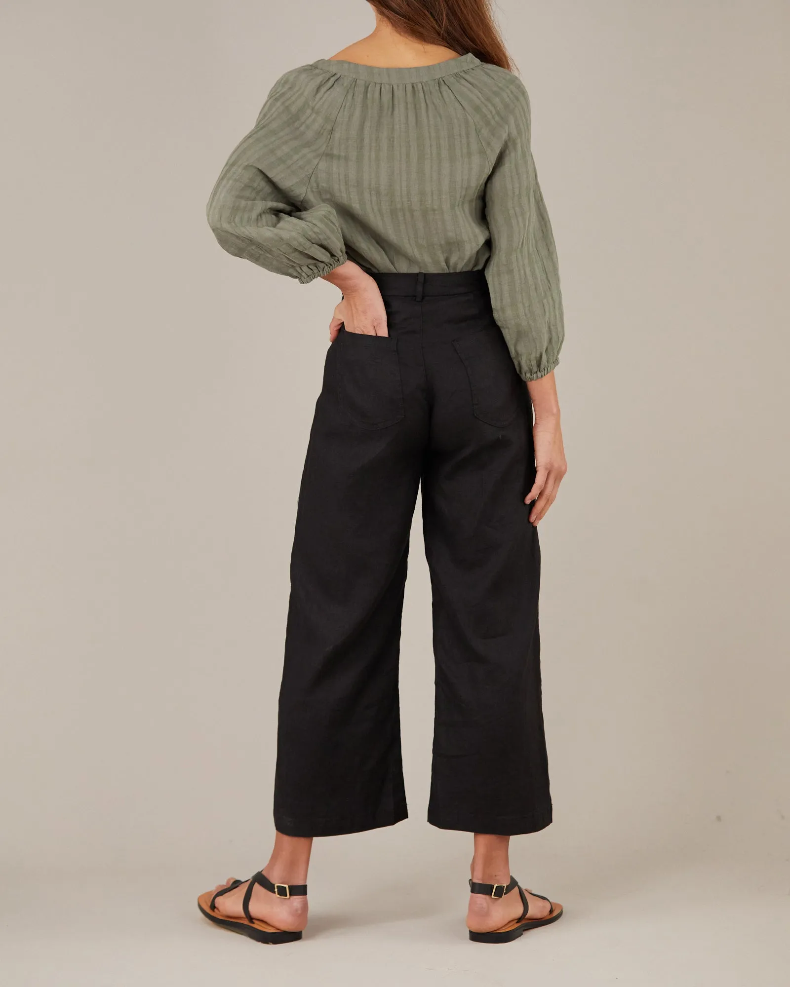 Barossa Linen Pant - Black