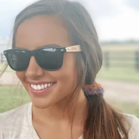 Black Retro Bamboo Sunglasses