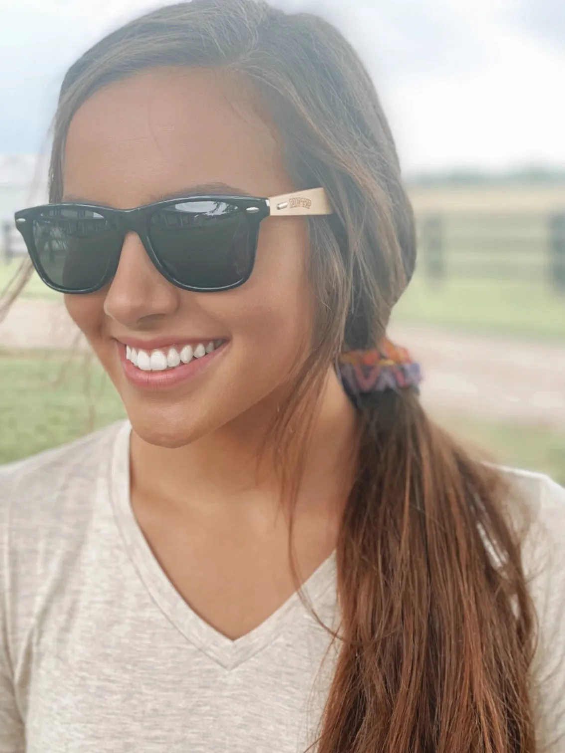 Black Retro Bamboo Sunglasses