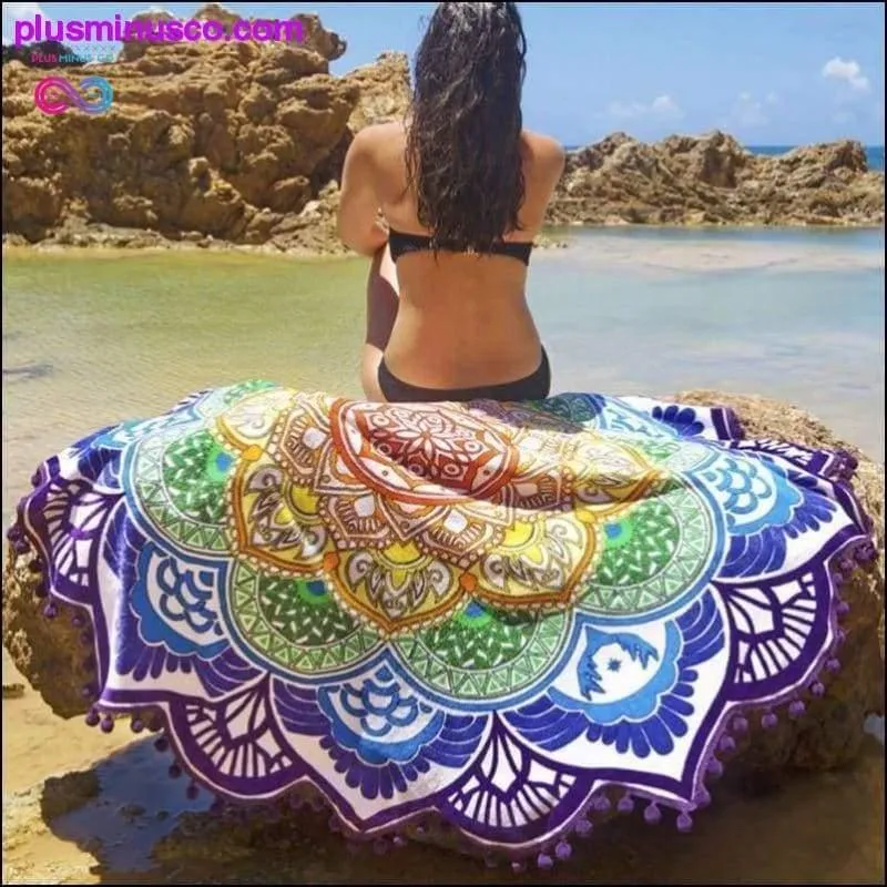 Bohemian Mandala Round Beach Tapestry/ Hippie Yoga Mat