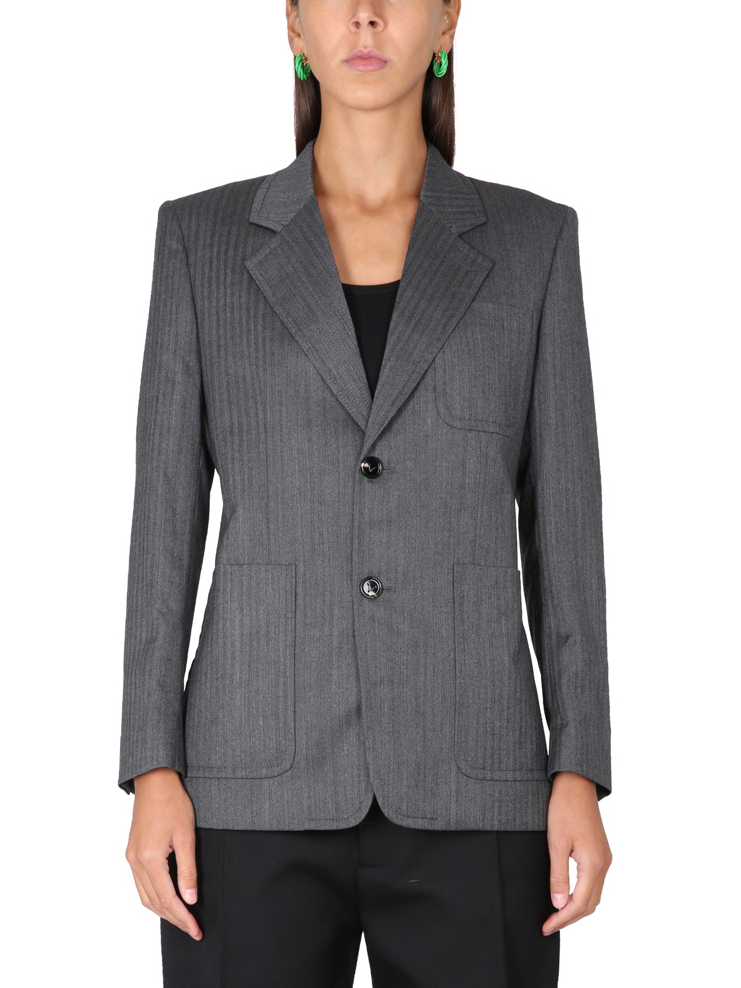 BOTTEGA VENETA    WOOL JACKET WITH CHEVRON PATTERN