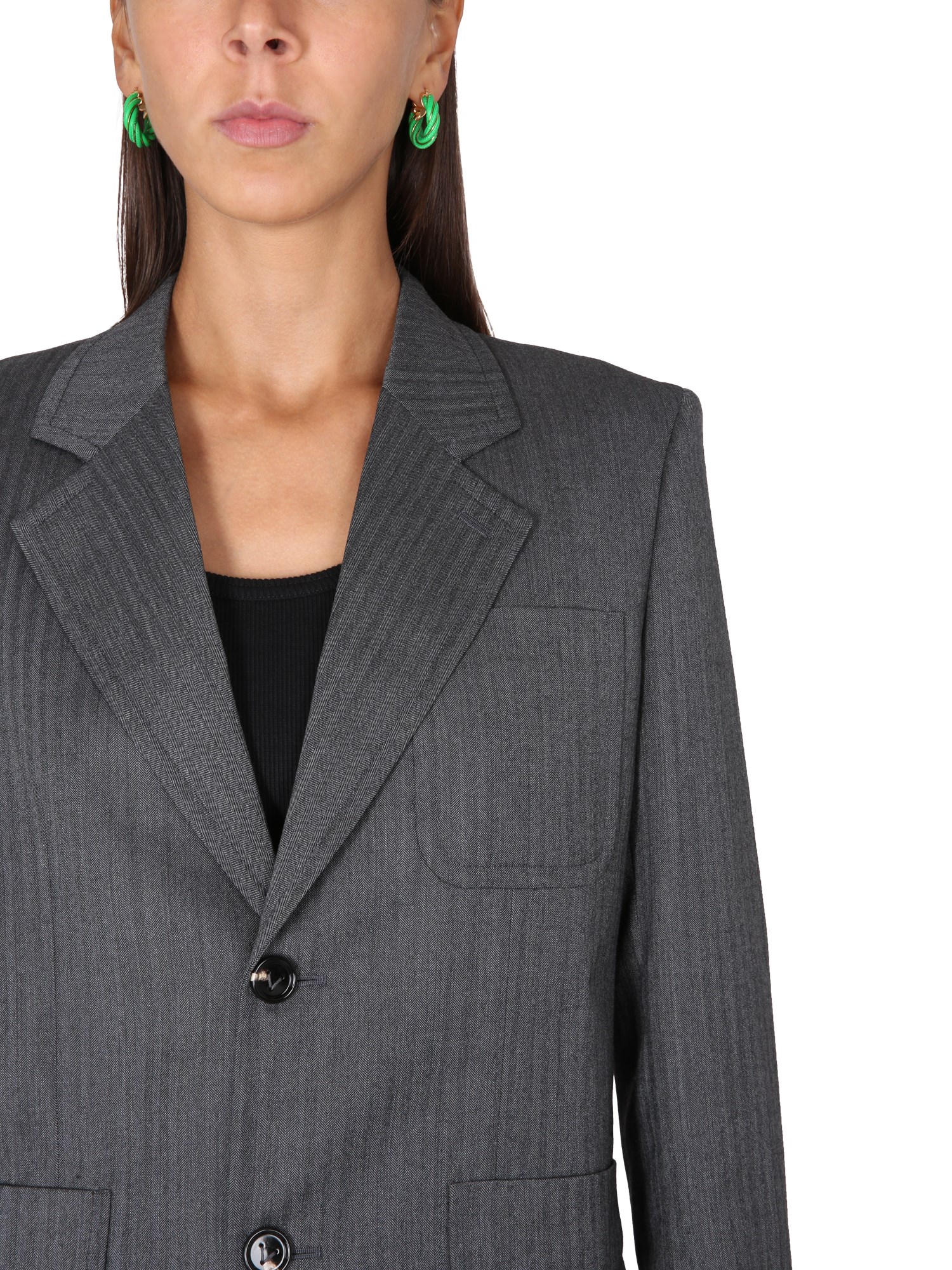 BOTTEGA VENETA    WOOL JACKET WITH CHEVRON PATTERN