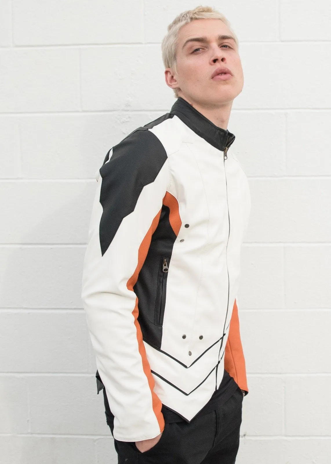 Buy Men Mercy Valkyrie Leather Jacket White | LucaJackets