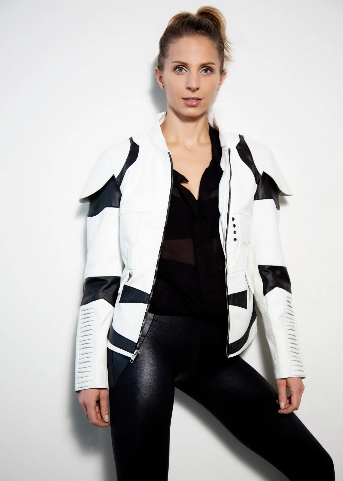 Buy Womens Star Wars Stormtrooper Leather Jacket White | LucaJackets