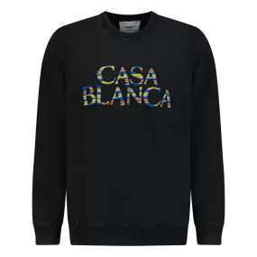 CASABLANCA  ANGE DE JOUR LOGO-APPLIQUD ORGANIC COTTON-JERSEY SWEATSHIRT