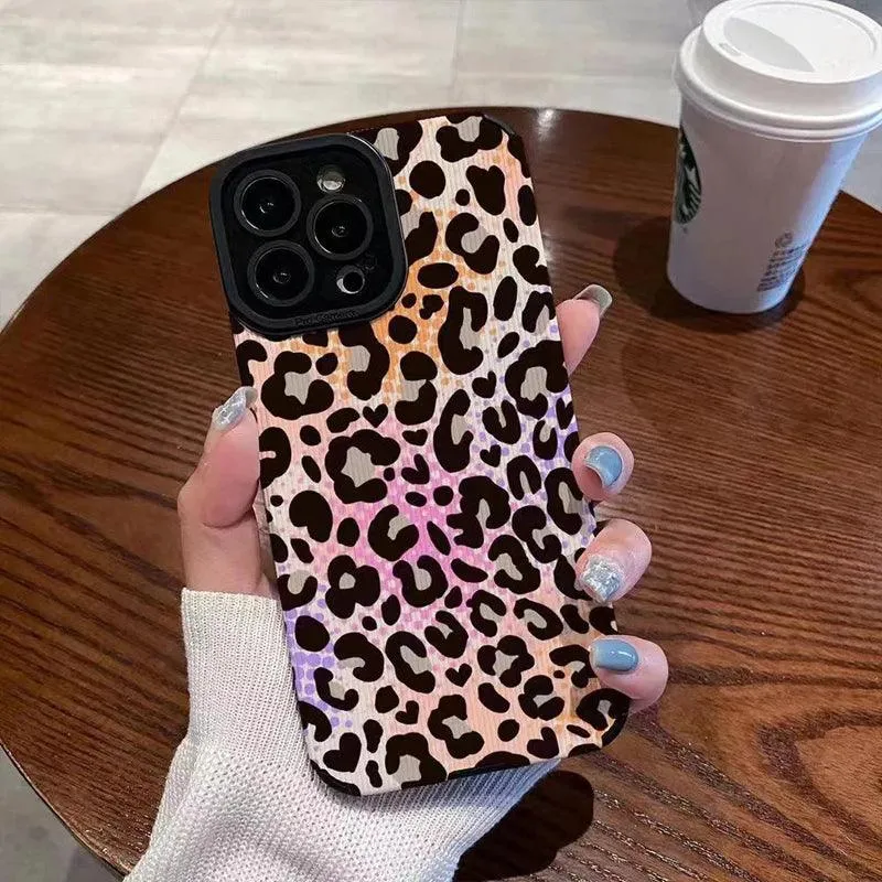 Colorful Leopard Print Phone Case for iPhone 15, 14, 13, 12, 11, Pro Max, 6, 6S, 7, 8, 14 Plus, X, XS, XR - Cute Cover