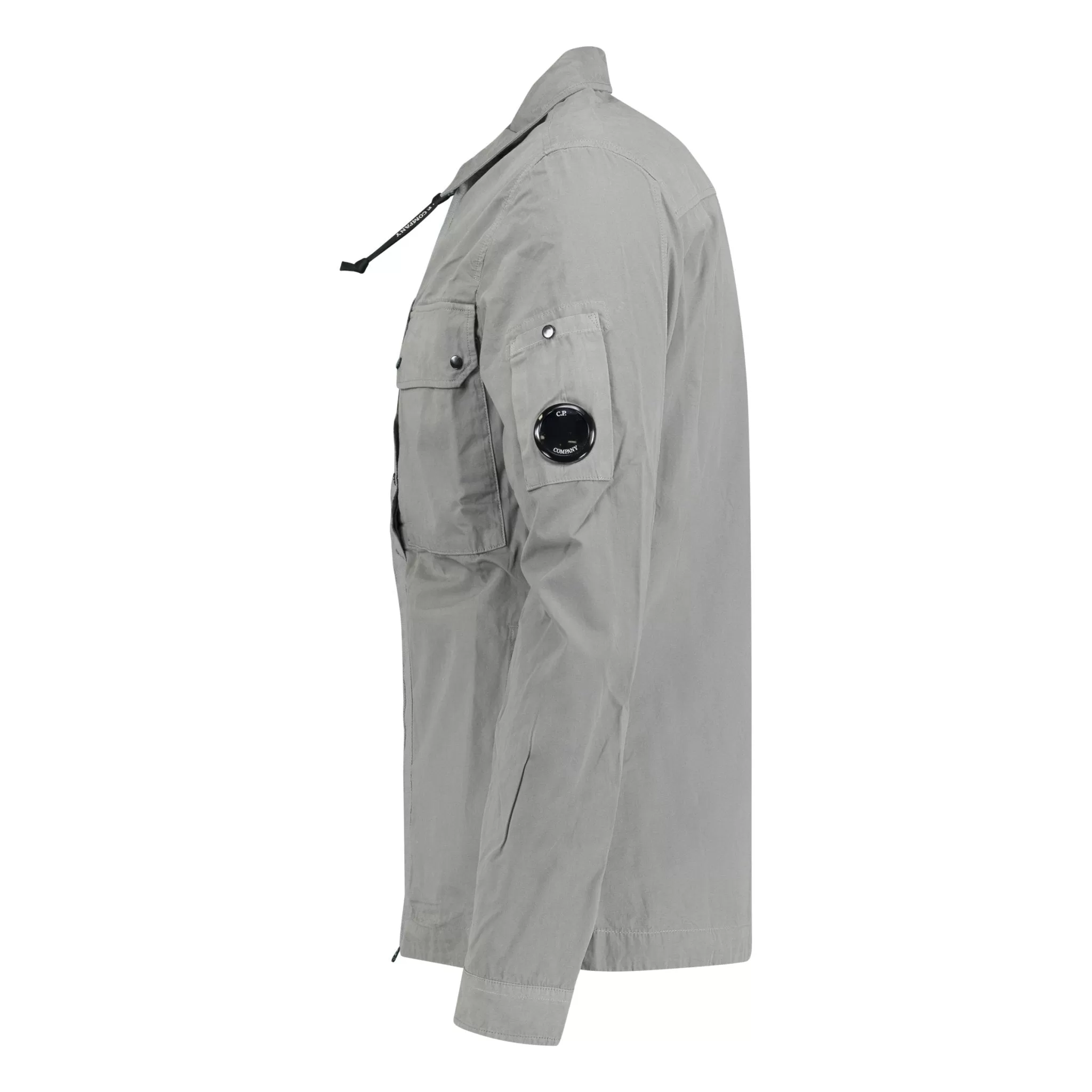 CP COMPANY FULL ZIP LENS OVERSHIRT GREY