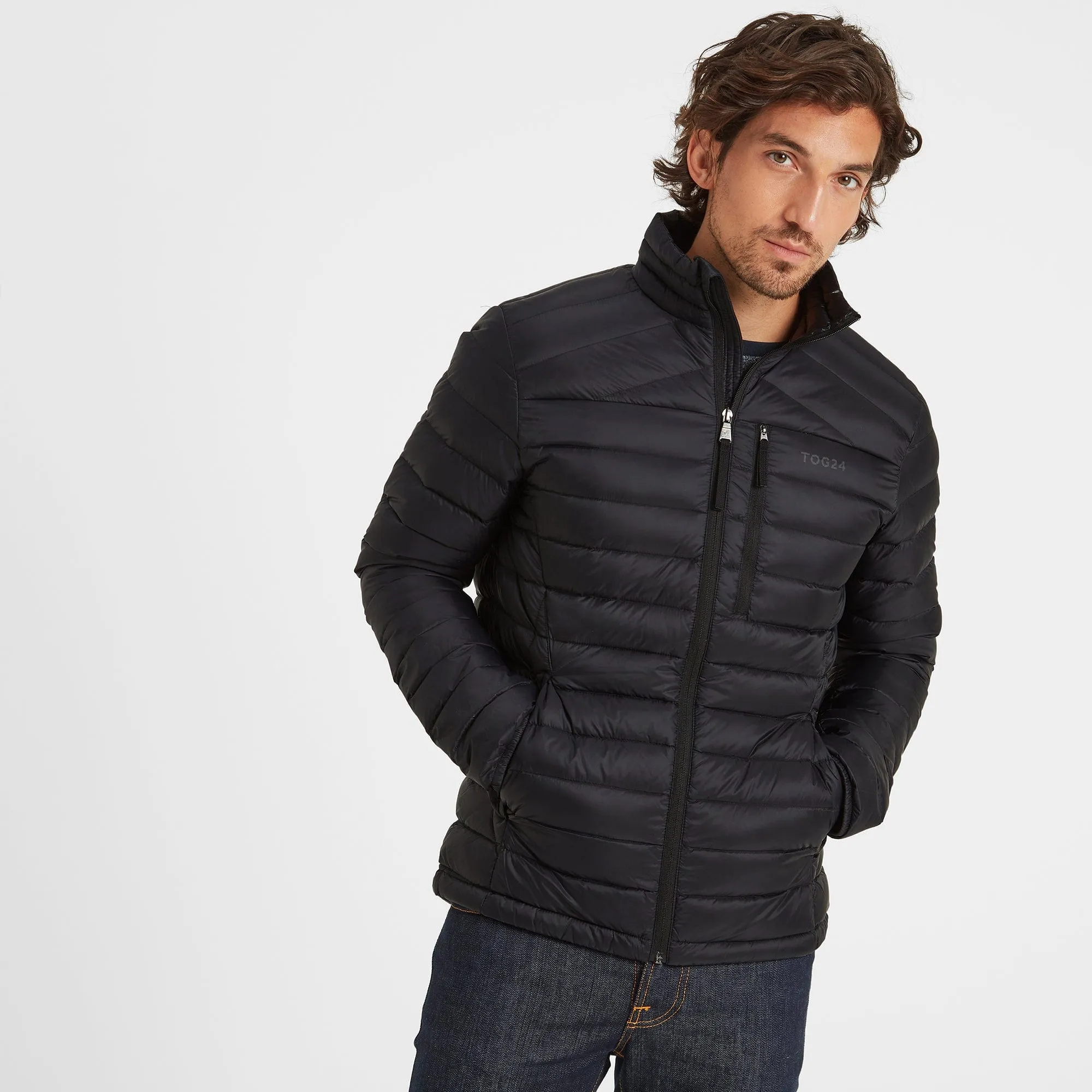 Drax Mens Funnel Down Jacket - Black