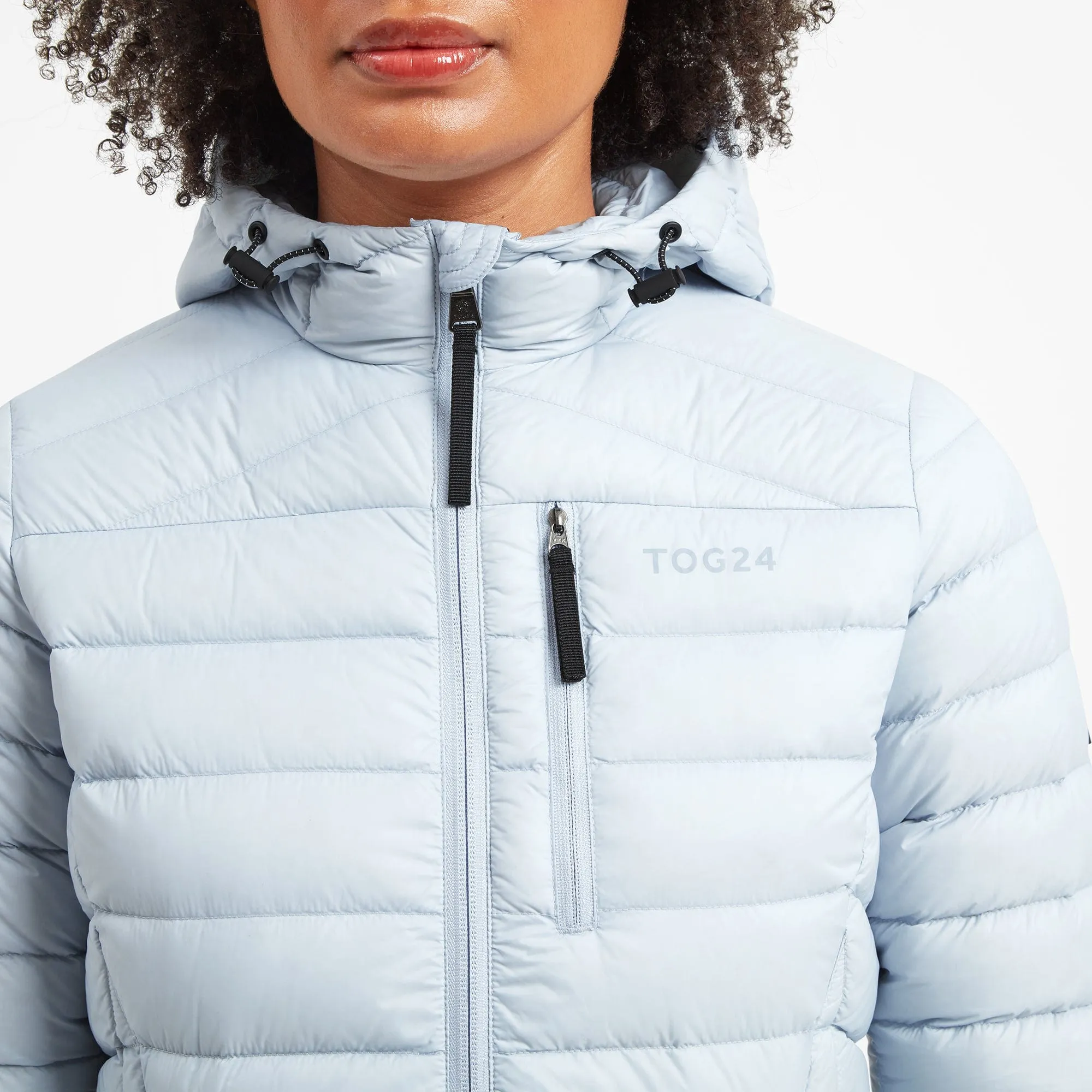 Drax Womens Hooded Down Jacket - Ice Blue