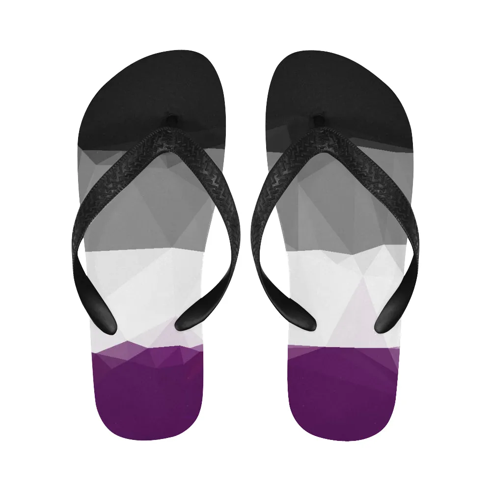 Geometric Asexual Pride Unisex Flip Flops