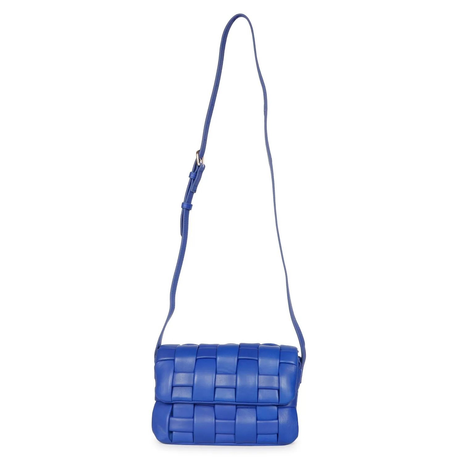 Giada Blue Woven Leather Cross Body Sling Bags