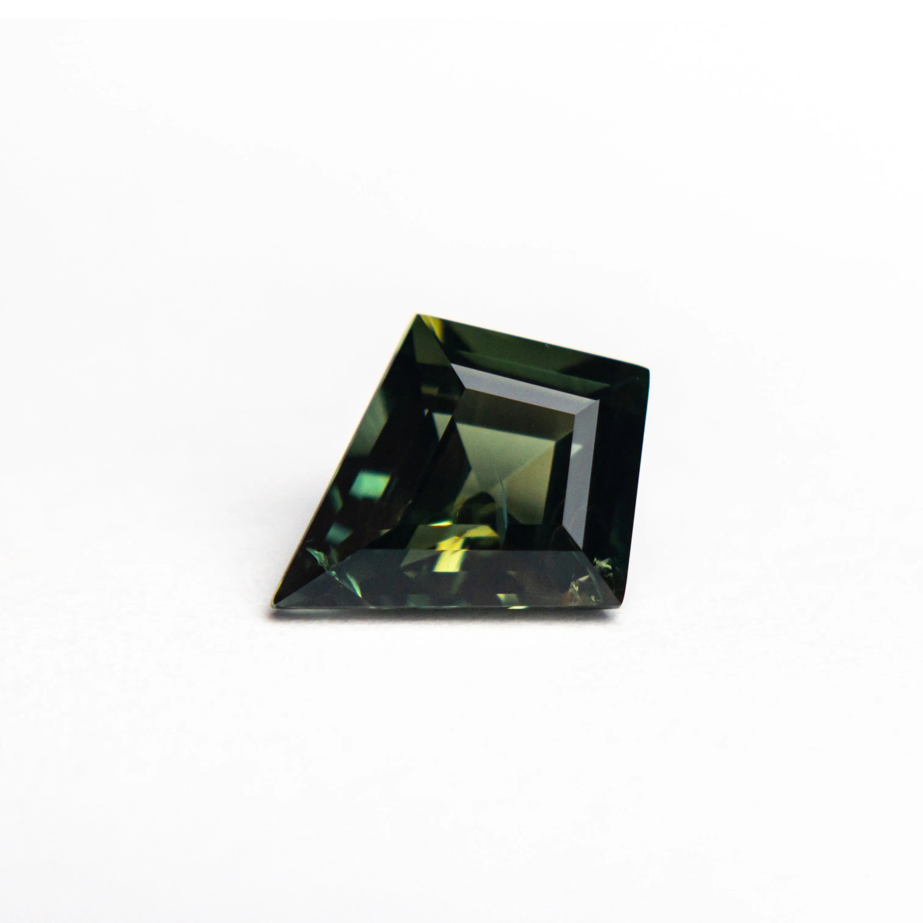 Green Step Cut Sapphire - 1.23ct Kite