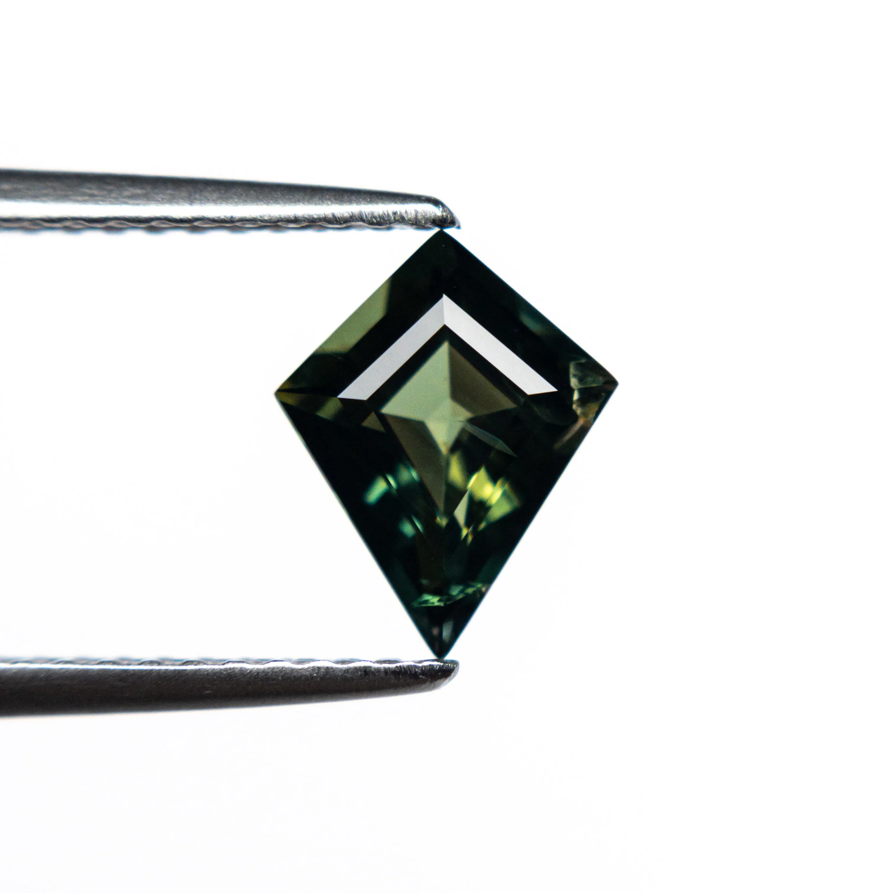 Green Step Cut Sapphire - 1.23ct Kite