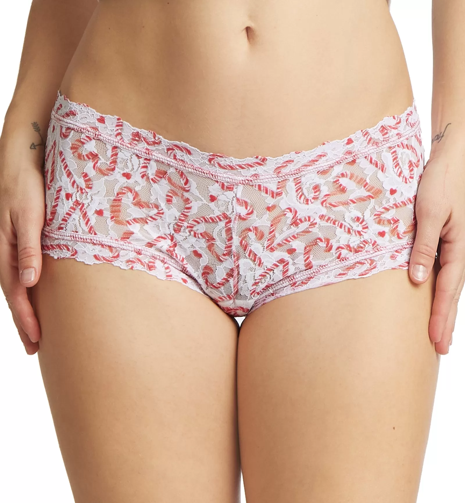 Hanky Panky Signature Lace Printed Boyshort (PR4812P) - Candy Cane