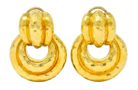 Henry Dunay 18 Karat Yellow Gold Fashionable Door Knocker Earrings