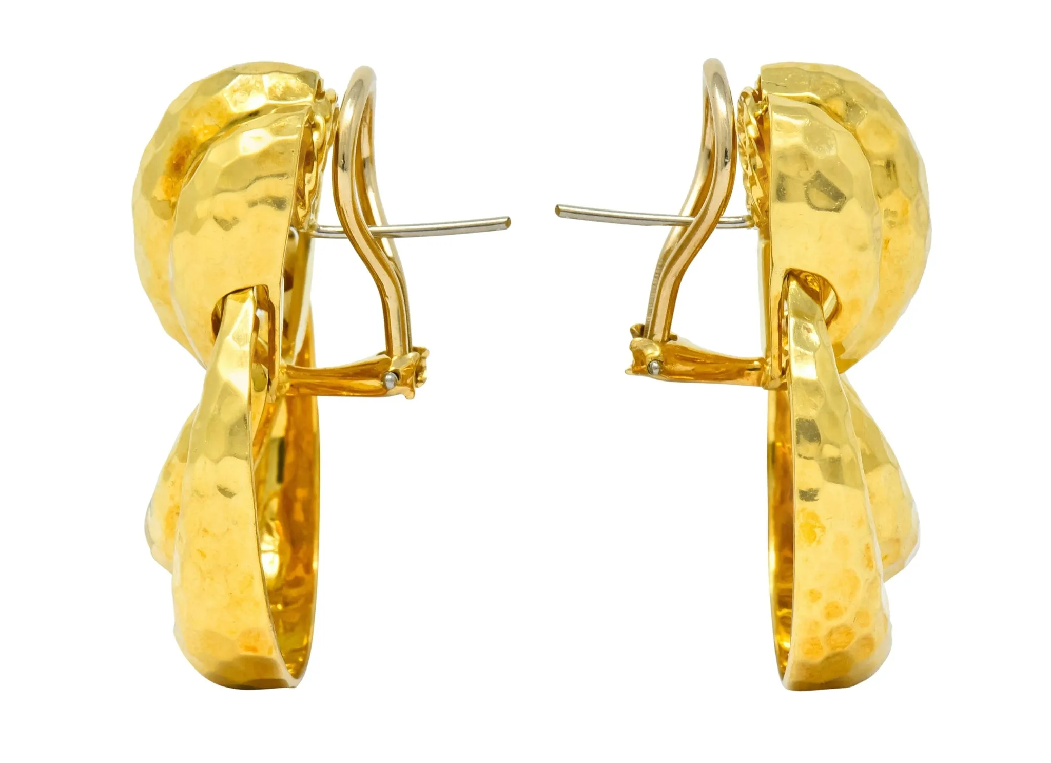 Henry Dunay 18 Karat Yellow Gold Fashionable Door Knocker Earrings