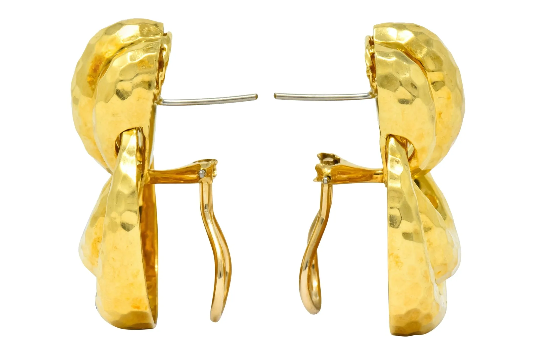 Henry Dunay 18 Karat Yellow Gold Fashionable Door Knocker Earrings