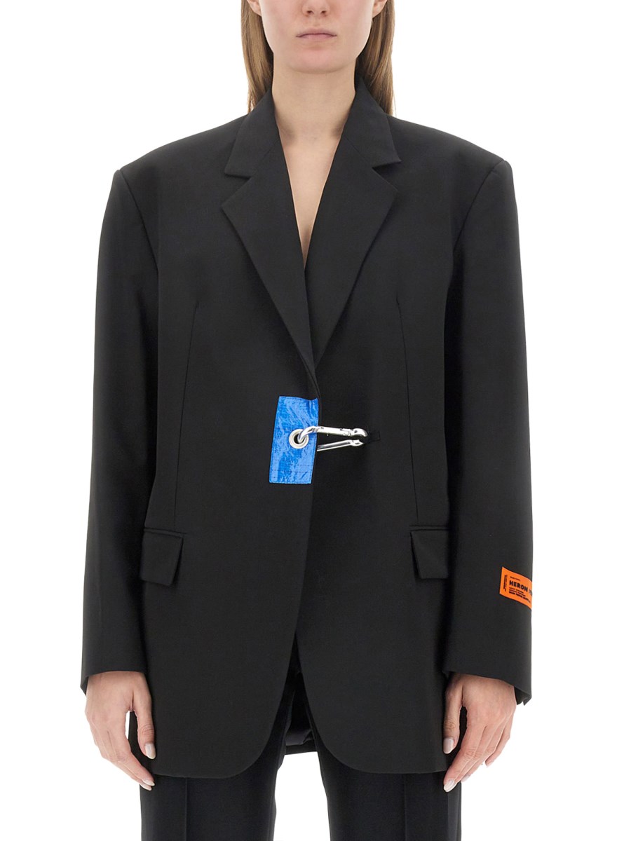 HERON PRESTON    GABARDINE JACKET WITH SNAP HOOK