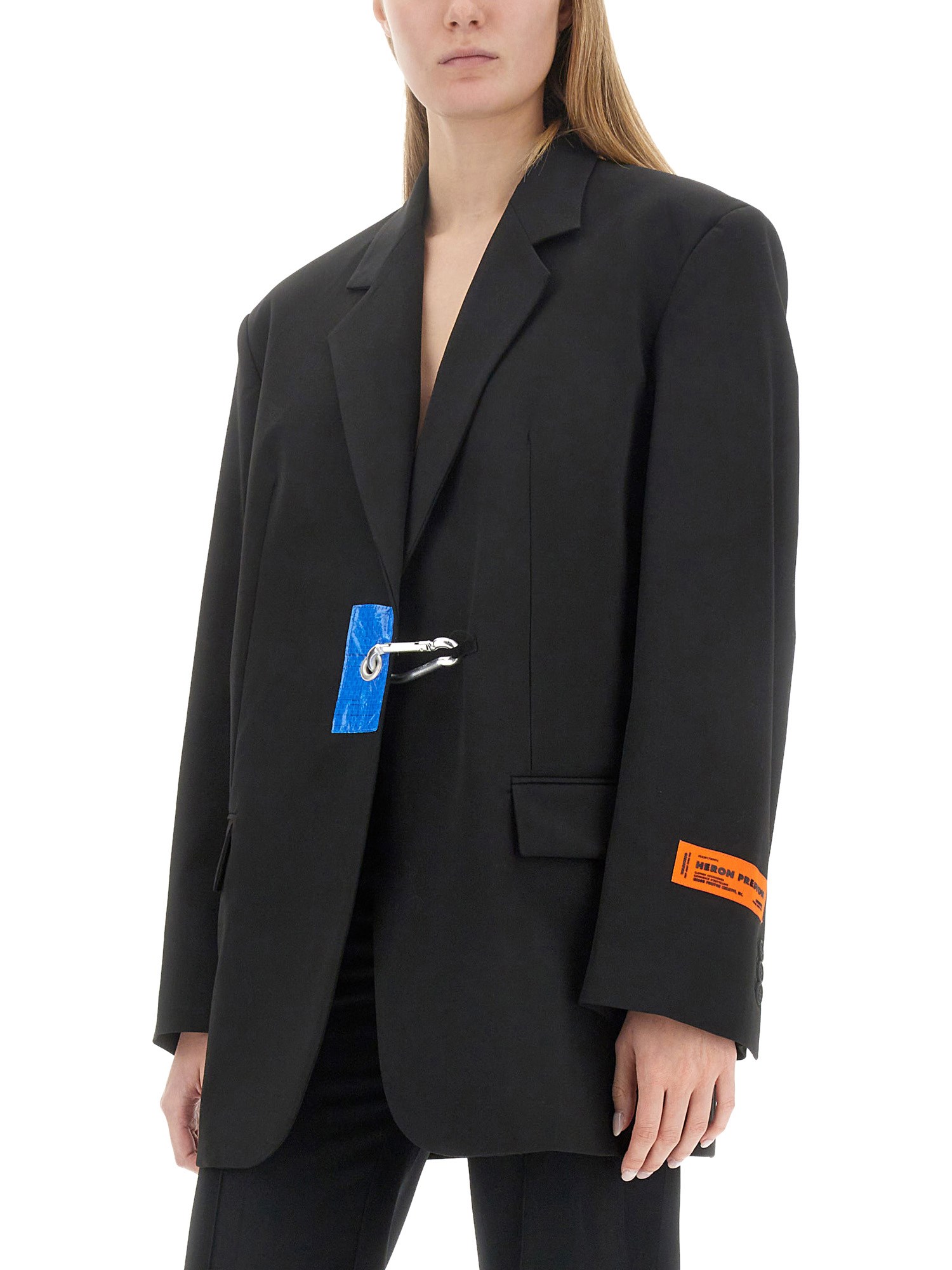 HERON PRESTON    GABARDINE JACKET WITH SNAP HOOK