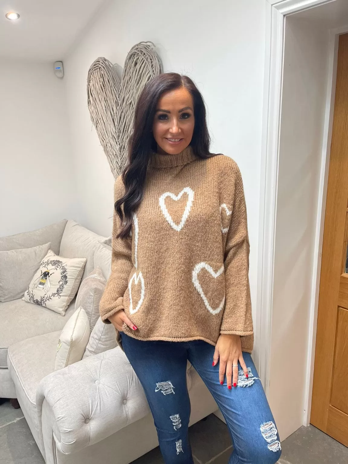 High Neck Love Heart Jumper Lola