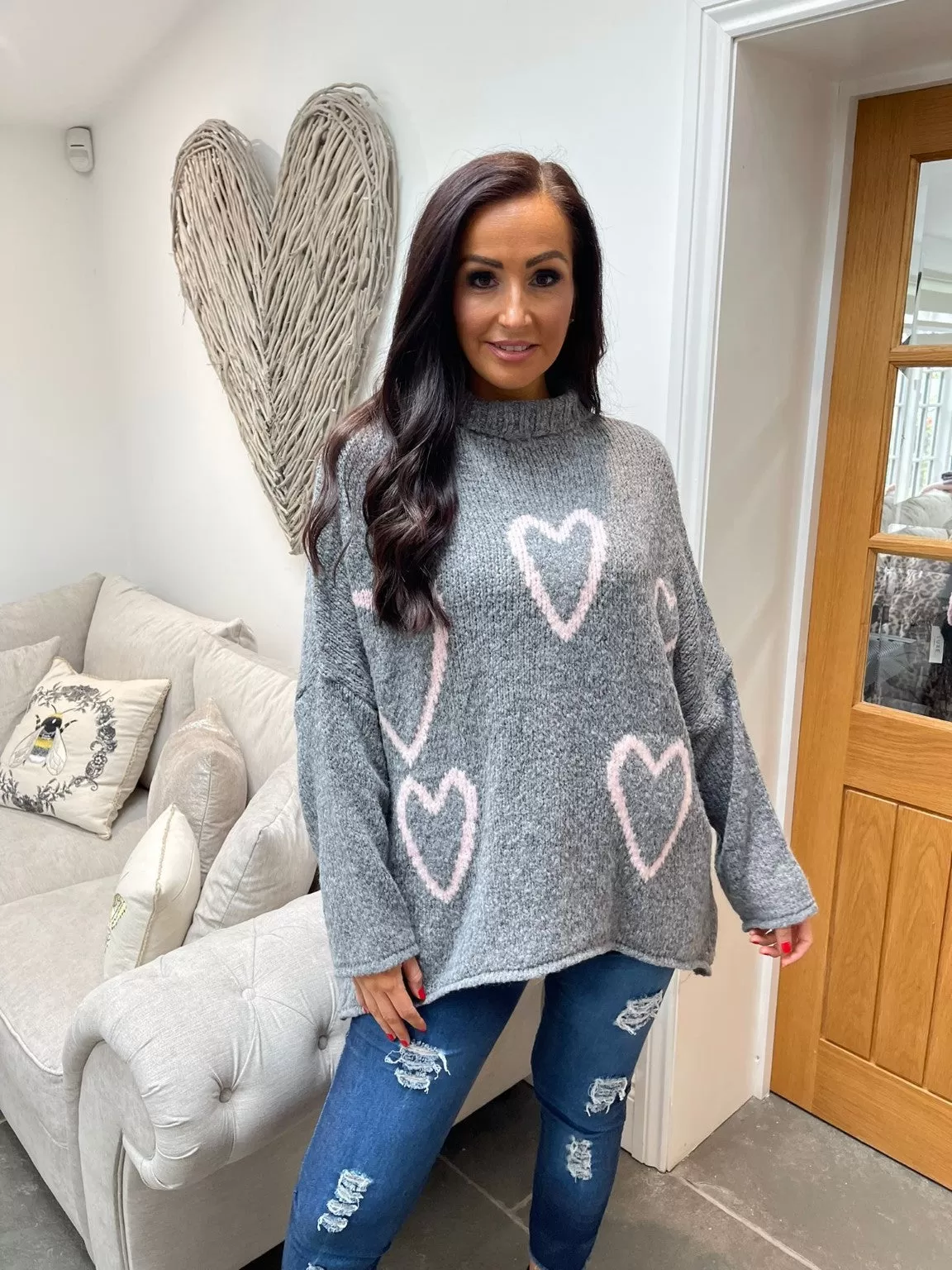 High Neck Love Heart Jumper Lola