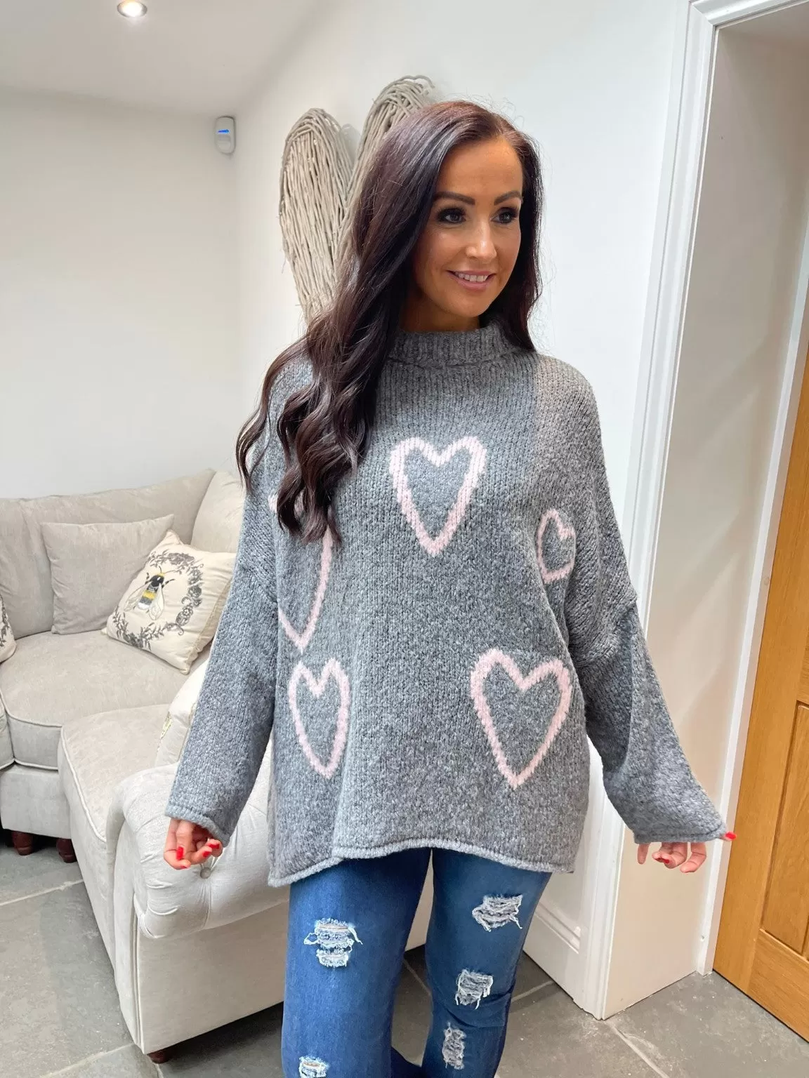 High Neck Love Heart Jumper Lola