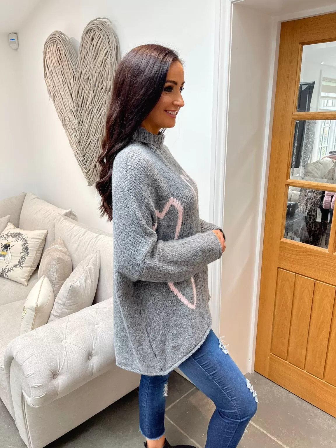 High Neck Love Heart Jumper Lola