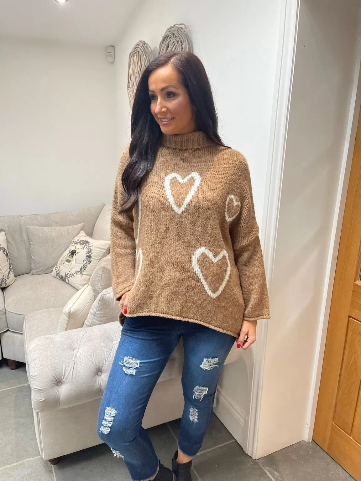 High Neck Love Heart Jumper Lola