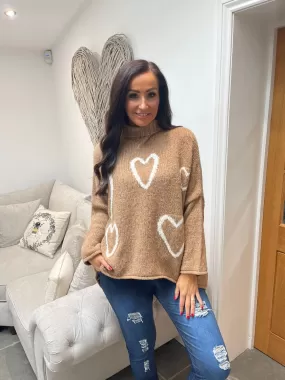 High Neck Love Heart Jumper Lola