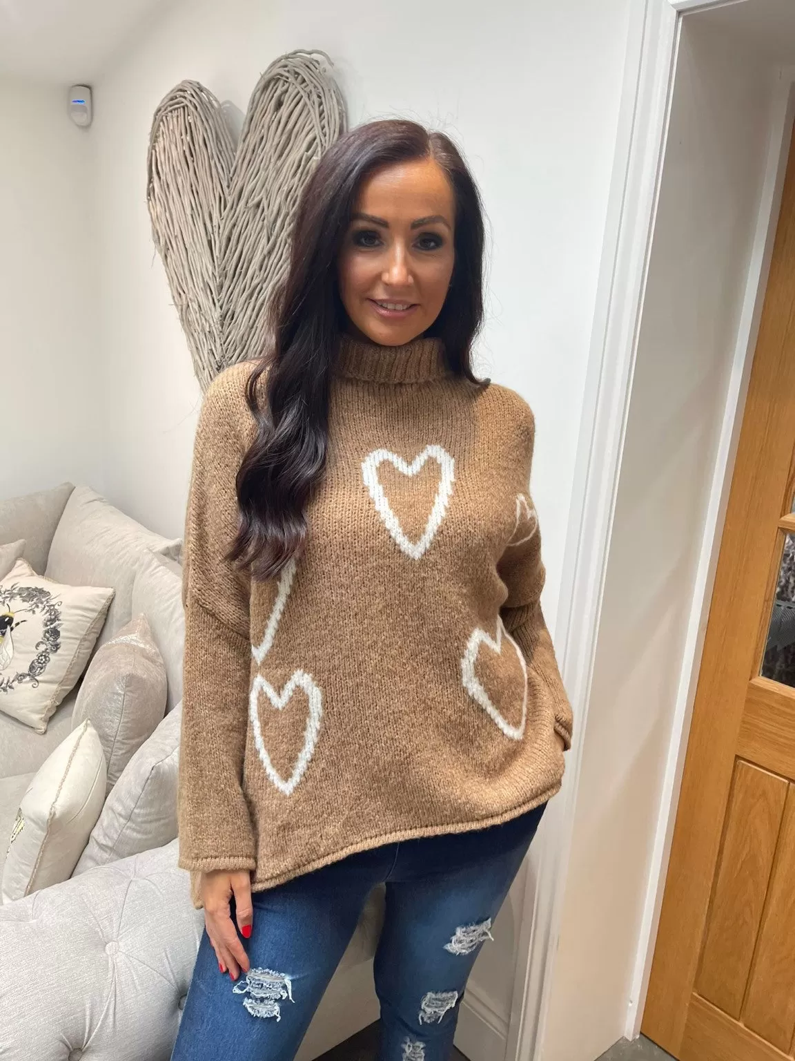 High Neck Love Heart Jumper Lola