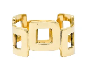 Jules Brenner Modernist 14 Karat Gold Fashionable Cushion Band Ring