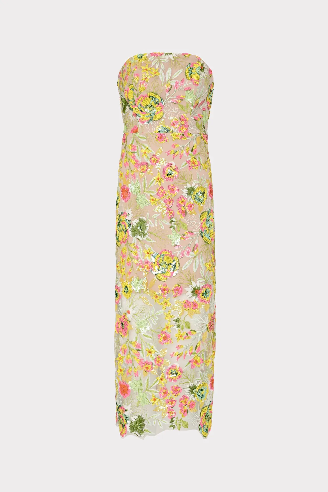 Kait Botanical Petals Sequins Dress