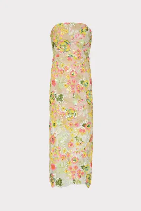 Kait Botanical Petals Sequins Dress