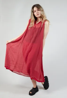 Lightweight Sleeveless Dress in Chili