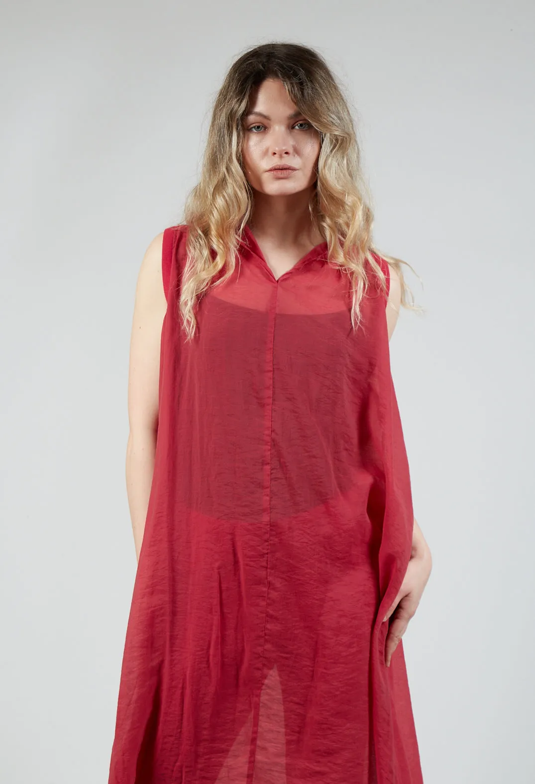 Lightweight Sleeveless Dress in Chili