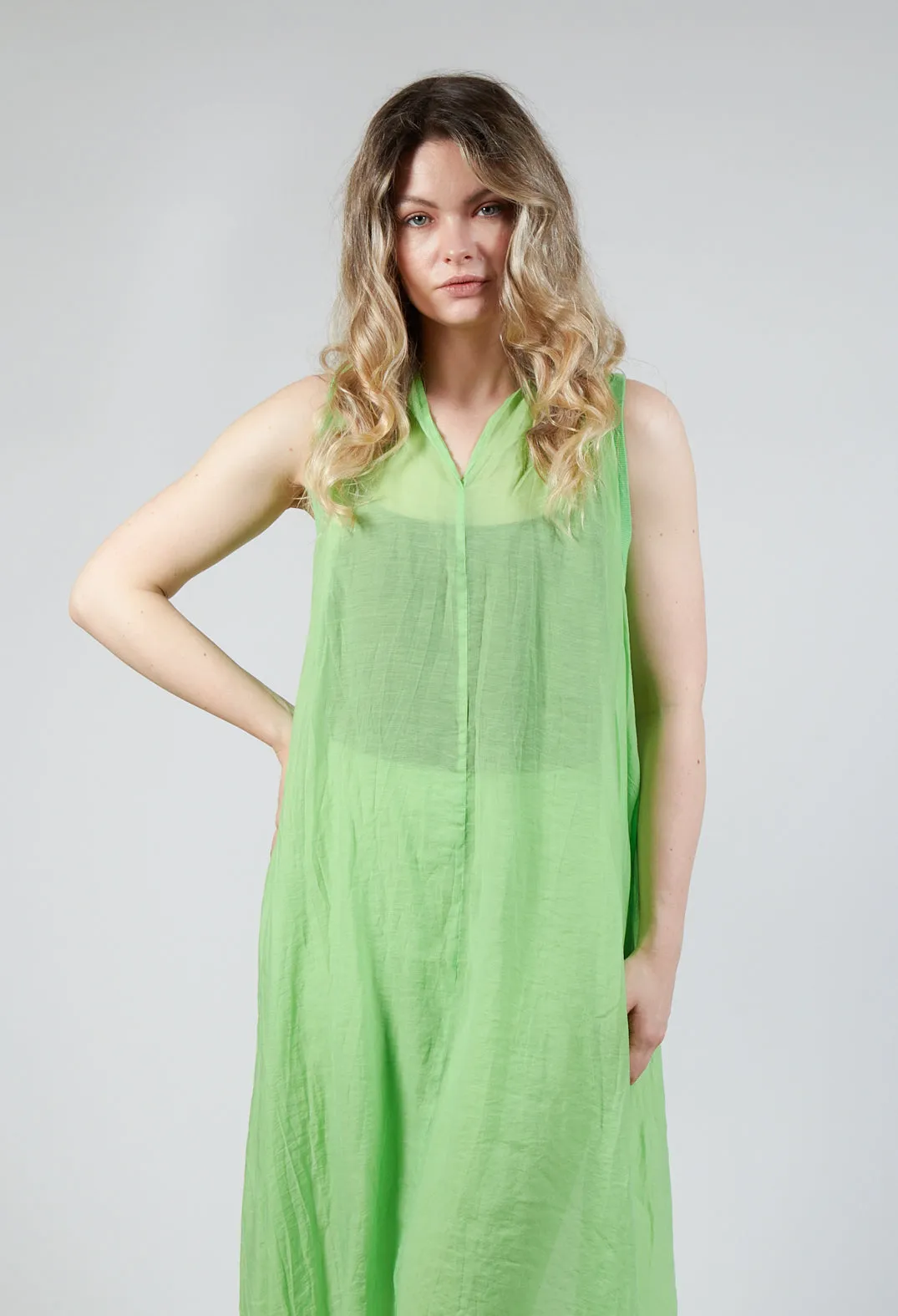 Lightweight Sleeveless Dress in Lime