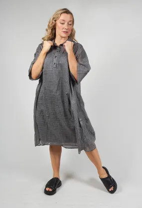 Lightweight Tunic Dress in Black Stripe