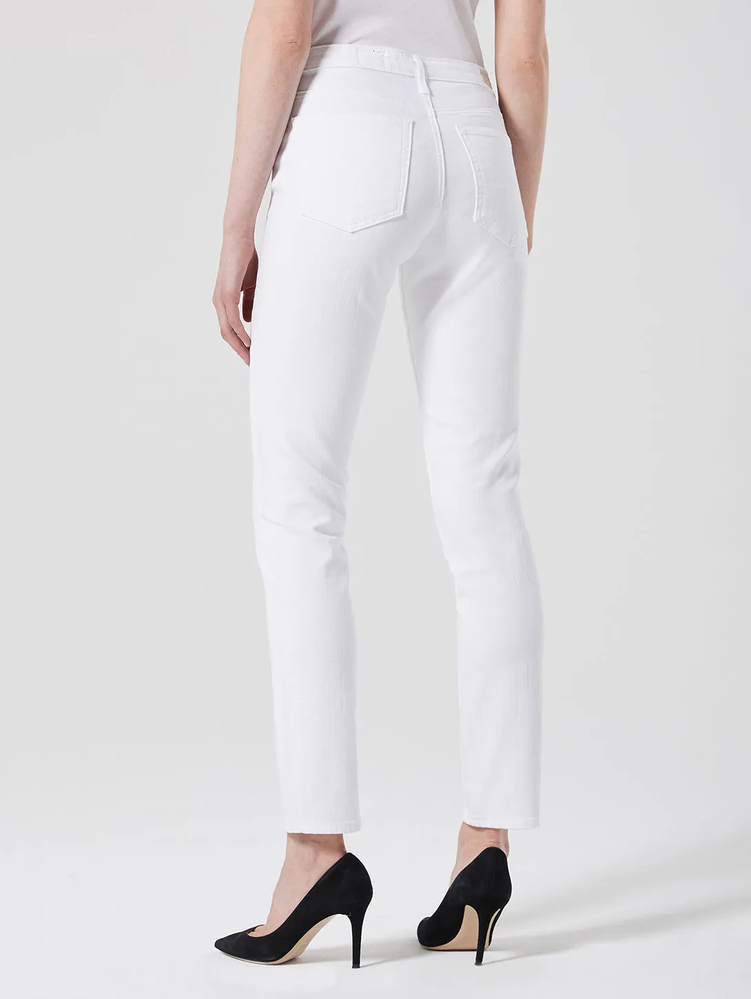 Mari High Rise Straight Jean - White