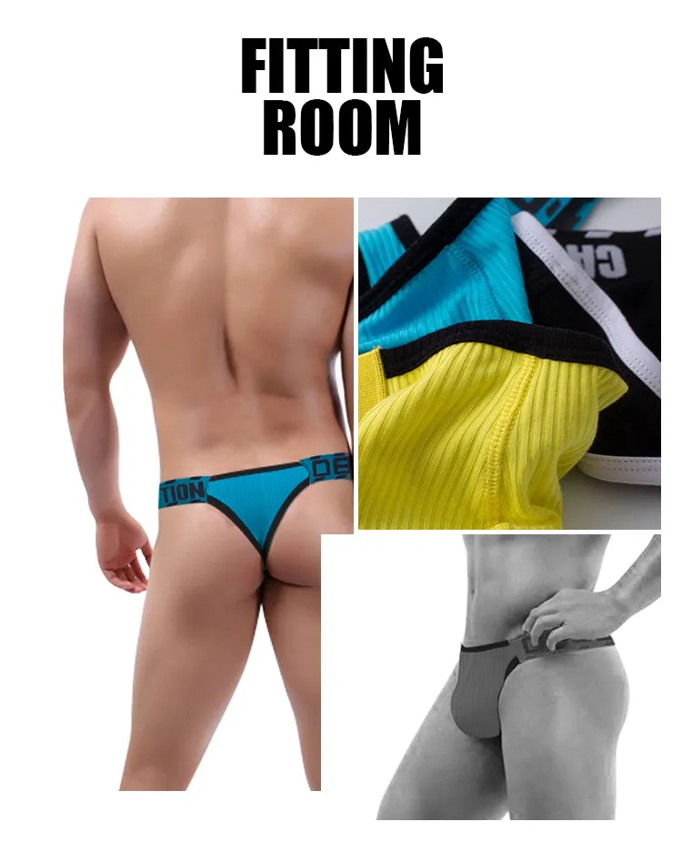 Men's Codpiece Domineering Hollow Breathable Soft Feeling T-back Underwear