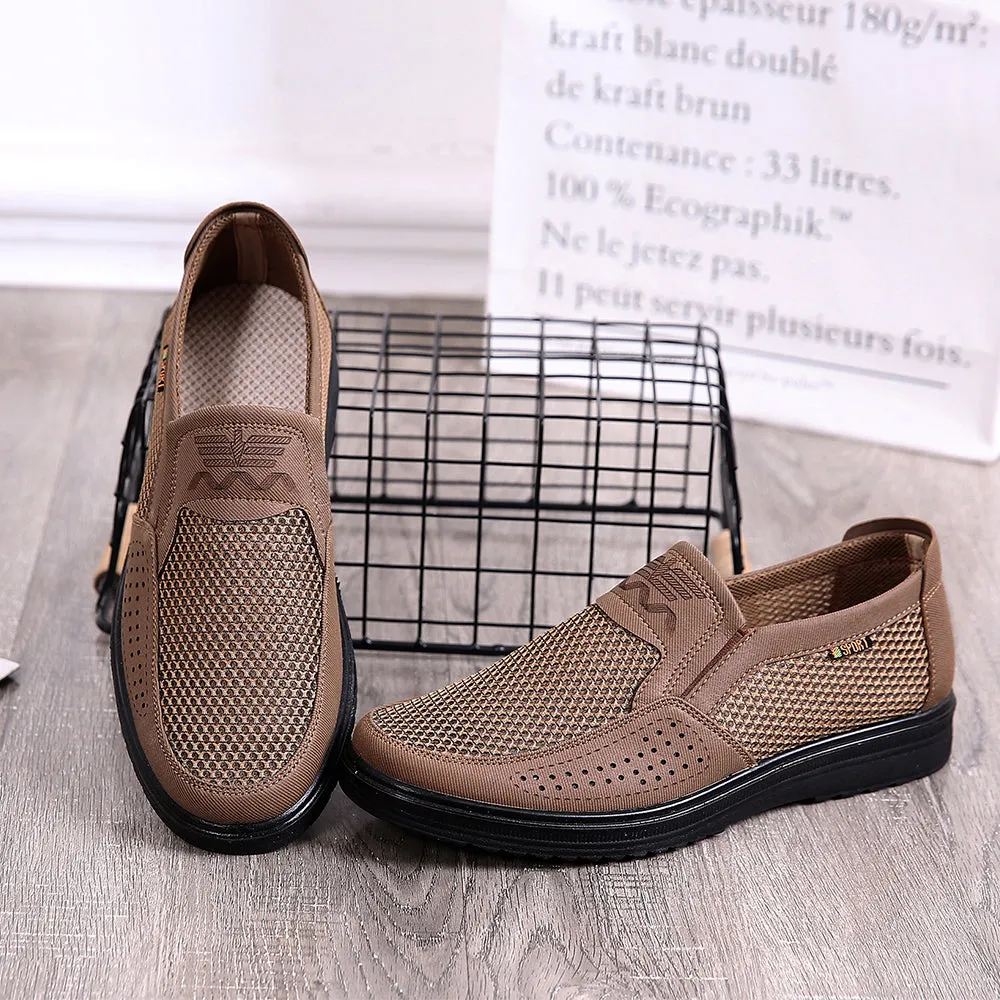 Men's Hand Stitching Mesh Loafers