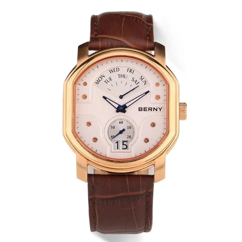 Men's Quartz Sapphire Waterproof Luxury Style Day Date Wristwatch