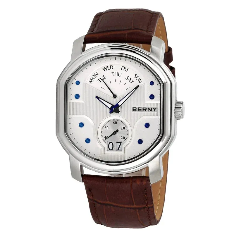 Men's Quartz Sapphire Waterproof Luxury Style Day Date Wristwatch